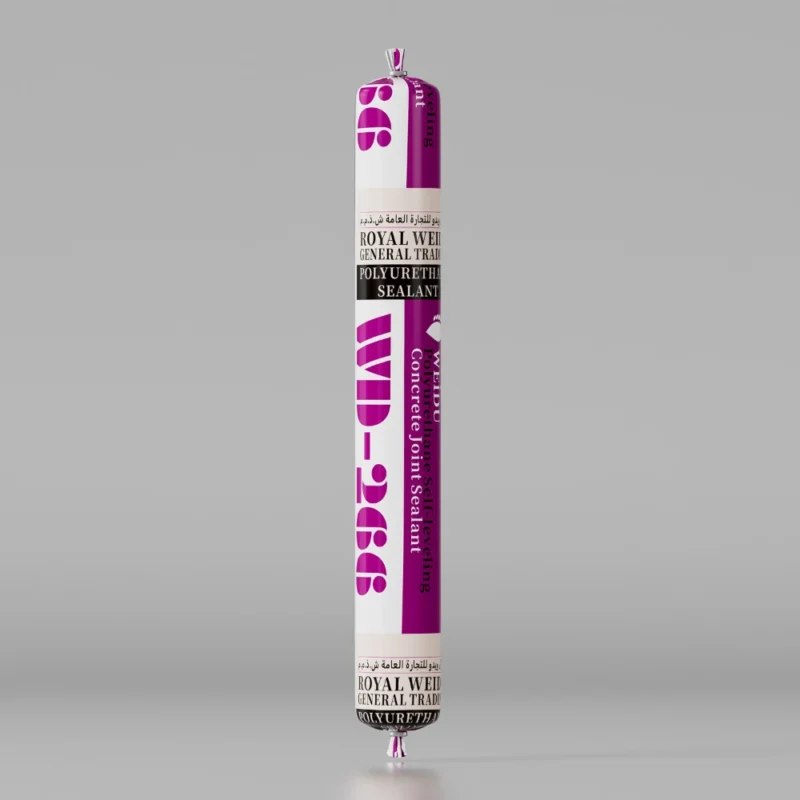 Close-up view of a concrete joint sealed with WEIDU™ WD-266, showing smooth application and no bubble formation.