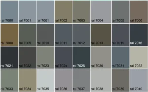 RAL color chart for the selection and precise mixing of Dark Gray Silicone Sealant.