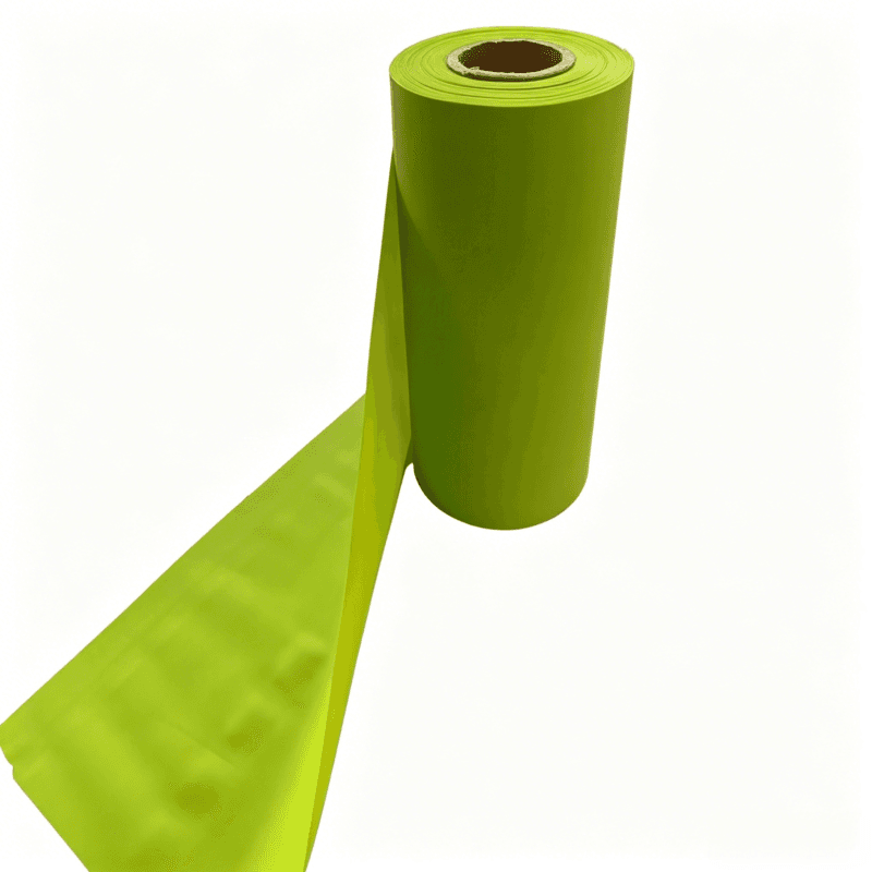 A single roll of lime green EVA interlayer film.