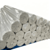 Pallet of white EVA interlayer film rolls shrink-wrapped for logistics and storage.